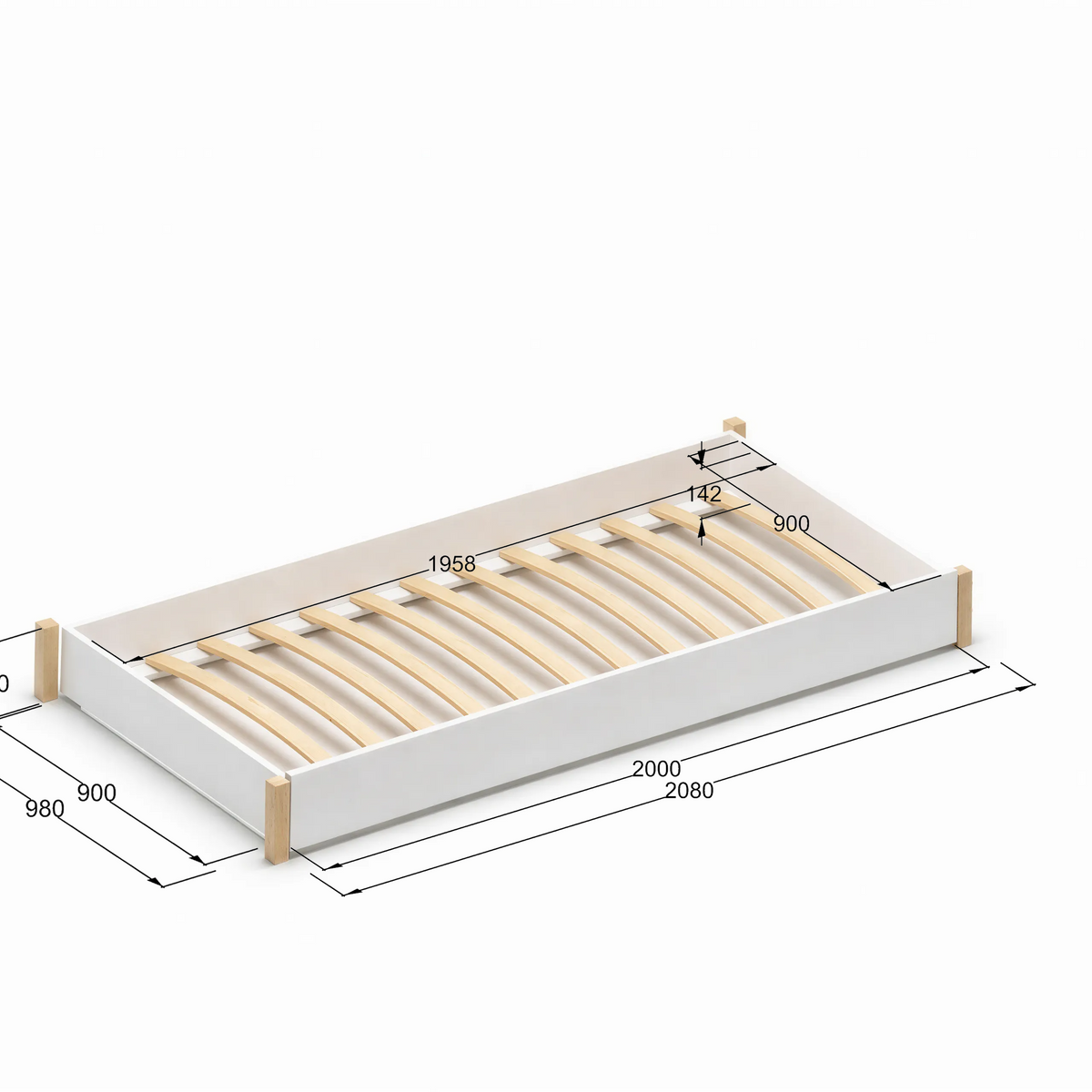 DreamSlide papildus izvelkamā gulta – balta
