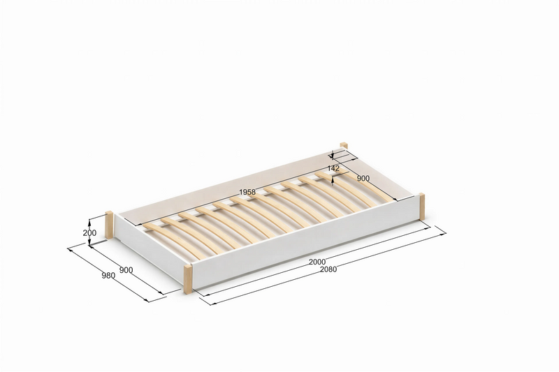 DreamSlide papildus izvelkamā gulta – balta