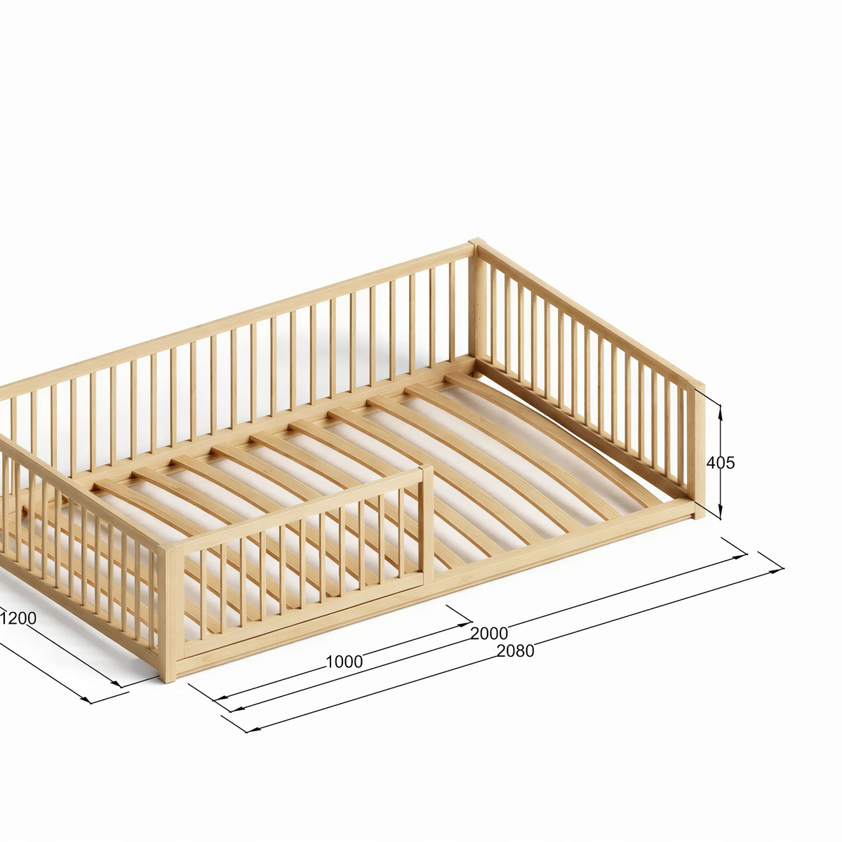 CozyNest Montessori bērnu grīdas gulta
