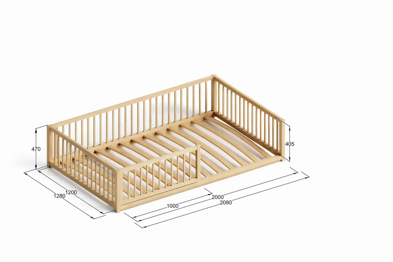 CozyNest Montessori bērnu grīdas gulta