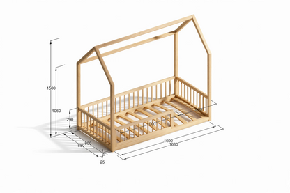 PureNest Montessori bērnu mājiņas gulta