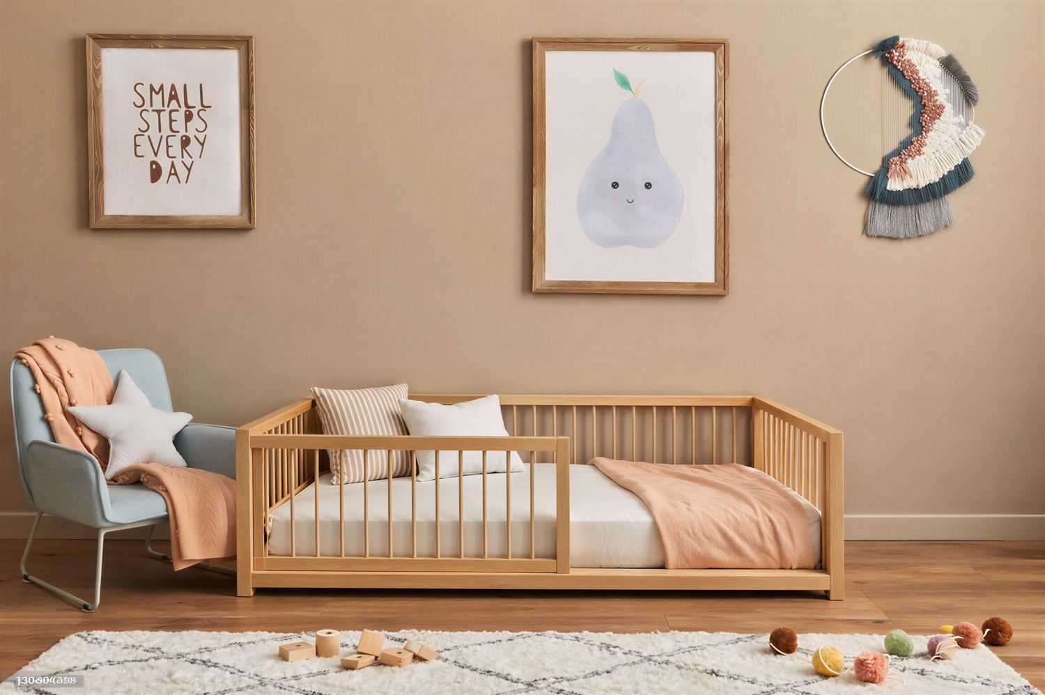 CozyNest Montessori bērnu grīdas gulta