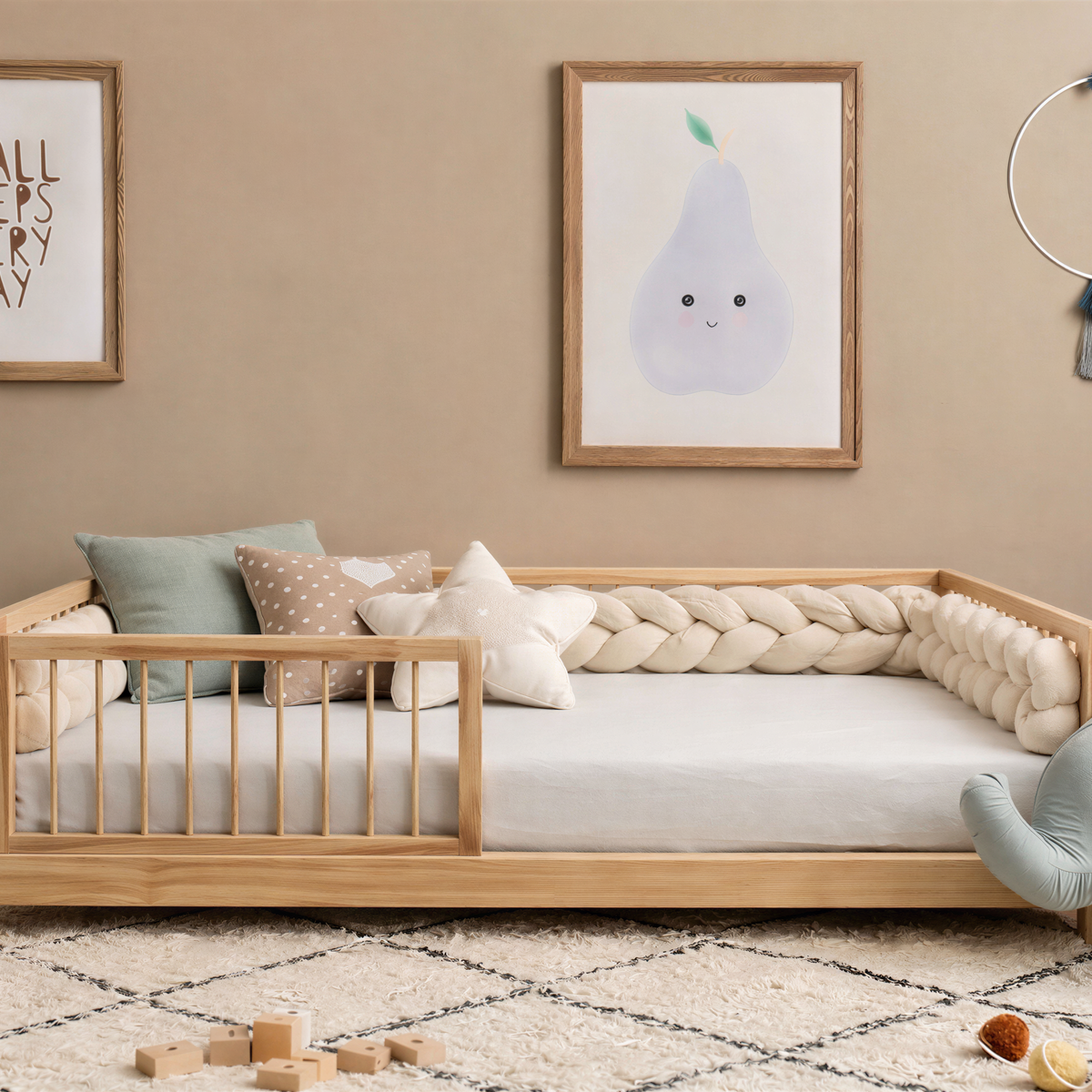 CozyNest Montessori bērnu grīdas gulta