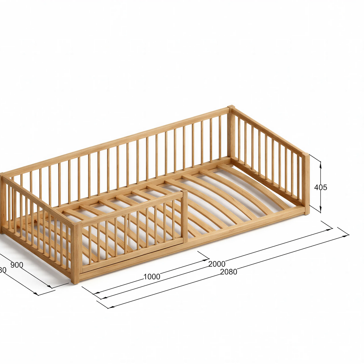 CozyNest Montessori bērnu grīdas gulta