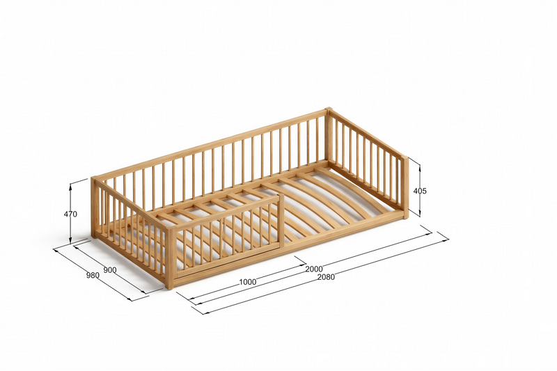 CozyNest Montessori bērnu grīdas gulta