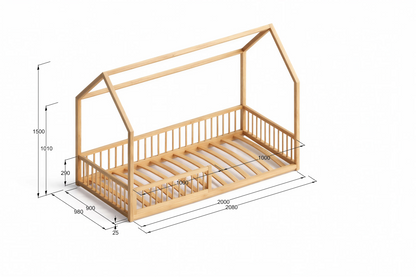 RoseDream Montessori bērnu mājiņas gulta